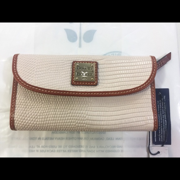 Dooney & Bourke Handbags - Dooney & Bourke Continental Lizard Leather Clutch